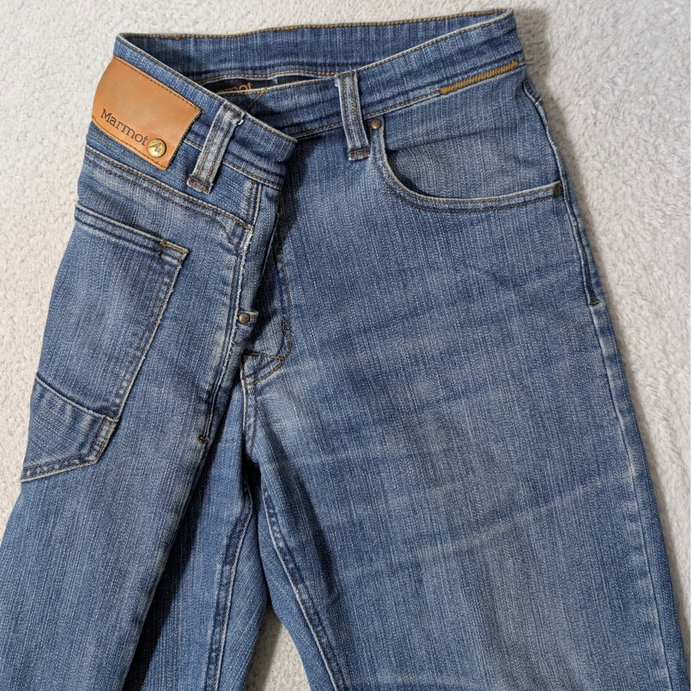 Marmot Jeans Mens 32/32 Blue Straight Leg Outdoor Denim Pants Breathable